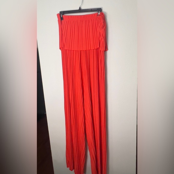 Orange Flowy Jumpsuit - Picture 2 of 2